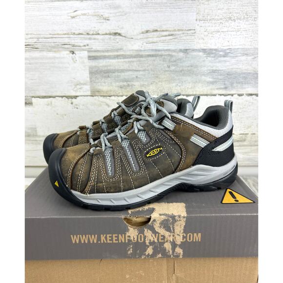 Keen Flint II Women’s 8.5 Wide Brown Steel Toe Waterproof Work Sneakers Shoe NWT - Picture 1 of 9